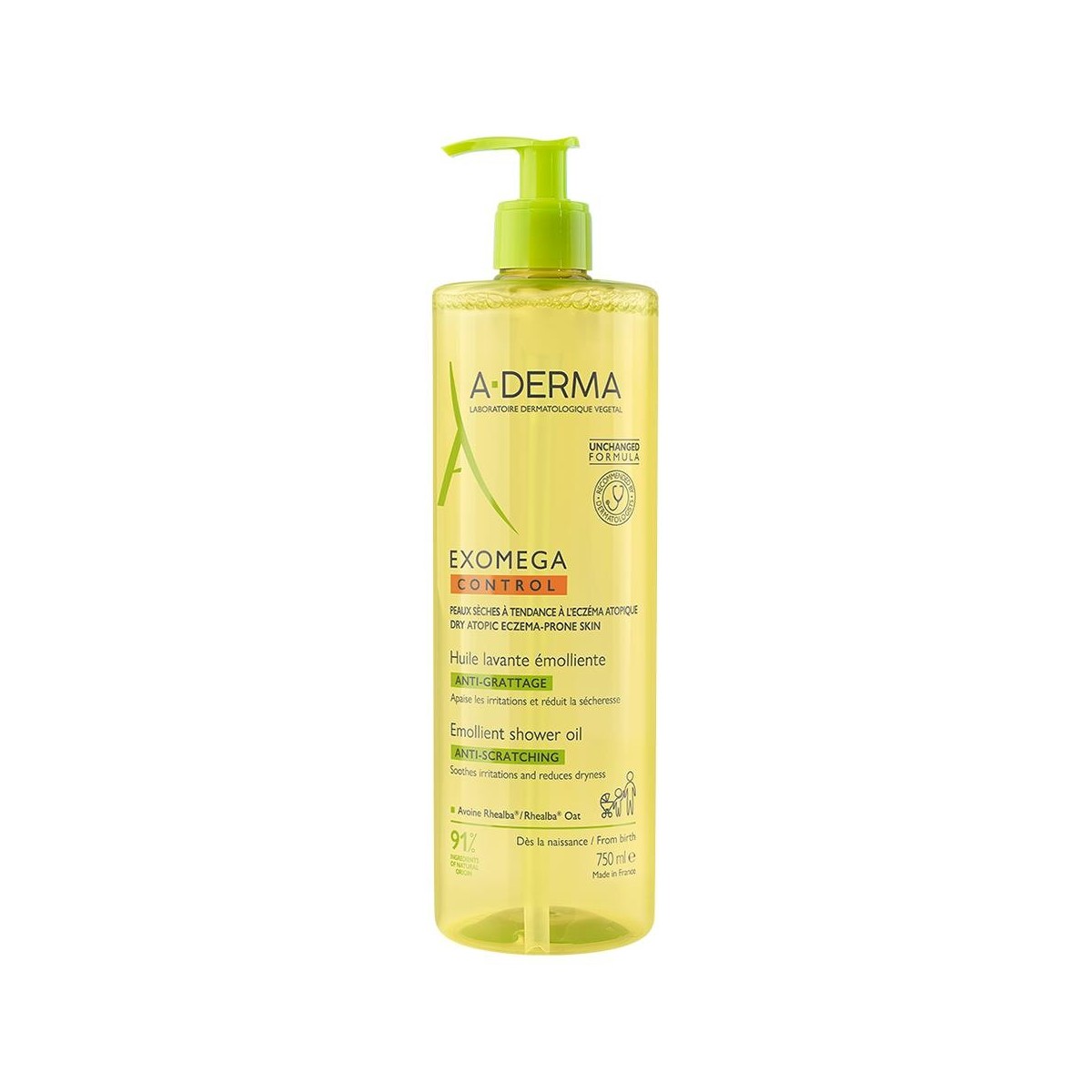 A-Derma Exomega Control Aceite Limpiador Emoliente Anti-picor 750ml