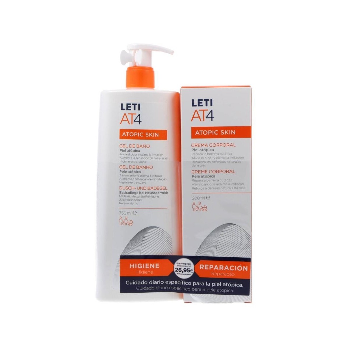 Leti AT4 Crema Corporal 200ml + Gel de baño 750ml